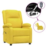 vidaXL Fotoliu rabatabil electric, galben, material textil