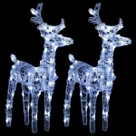 vidaXL Decorațiune de Crăciun cu reni și sanie, 240 LED-uri, acril vidaXL Decorațiune de Crăciun cu reni și sanie, 240 LED-uri, acril