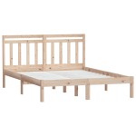 vidaXL Cadru de pat dublu, 135x190 cm, lemn masiv