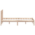 vidaXL Cadru de pat dublu, 135x190 cm, lemn masiv
