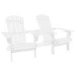 vidaXL Scaune de grădină Adirondack & masă ceai, alb, lemn masiv brad vidaXL Scaune de grădină Adirondack & masă ceai, alb, lemn masiv brad