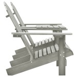 vidaXL Scaune de grădină Adirondack & masă ceai, gri, lemn masiv brad vidaXL Scaune de grădină Adirondack & masă ceai, gri, lemn masiv brad