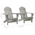 vidaXL Scaune de grădină Adirondack & masă ceai, gri, lemn masiv brad vidaXL Scaune de grădină Adirondack & masă ceai, gri, lemn masiv brad