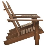 vidaXL Scaune de grădină Adirondack & masă ceai, maro, lemn masiv brad vidaXL Scaune de grădină Adirondack & masă ceai, maro, lemn masiv brad
