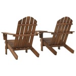 vidaXL Scaune de grădină Adirondack & masă ceai, maro, lemn masiv brad vidaXL Scaune de grădină Adirondack & masă ceai, maro, lemn masiv brad
