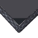 vidaXL Masă de grădină, negru, 240 x 90 x 74 cm, poliratan și sticlă