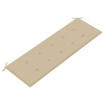vidaXL Bancă Batavia cu pernă bej, 150 cm, lemn masiv de tec vidaXL Bancă Batavia cu pernă bej, 150 cm, lemn masiv de tec