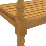 vidaXL Bancă Batavia cu pernă bej, 150 cm, lemn masiv de tec vidaXL Bancă Batavia cu pernă bej, 150 cm, lemn masiv de tec