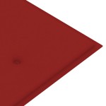 vidaXL Bancă Batavia cu pernă roșie, 150 cm, lemn masiv de tec vidaXL Bancă Batavia cu pernă roșie, 150 cm, lemn masiv de tec
