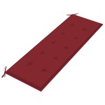 vidaXL Bancă Batavia cu pernă roșu vin, 150 cm, lemn masiv de tec vidaXL Bancă Batavia cu pernă roșu vin, 150 cm, lemn masiv de tec