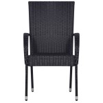 vidaXL Scaune de exterior stivuibile, 4 buc., negru, poliratan vidaXL Scaune de exterior stivuibile, 4 buc., negru, poliratan