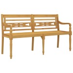 vidaXL Bancă Batavia cu pernă crem, 150 cm, lemn masiv de tec vidaXL Bancă Batavia cu pernă crem, 150 cm, lemn masiv de tec