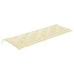 vidaXL Bancă Batavia cu pernă crem, 150 cm, lemn masiv de tec vidaXL Bancă Batavia cu pernă crem, 150 cm, lemn masiv de tec