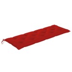 vidaXL Bancă Batavia cu pernă roșie, 150 cm, lemn masiv de tec vidaXL Bancă Batavia cu pernă roșie, 150 cm, lemn masiv de tec