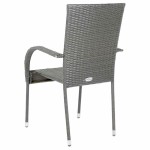 vidaXL Scaune de exterior stivuibile, 4 buc., gri, poliratan vidaXL Scaune de exterior stivuibile, 4 buc., gri, poliratan