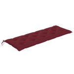 vidaXL Bancă Batavia cu pernă roșu vin, 150 cm, lemn masiv de tec vidaXL Bancă Batavia cu pernă roșu vin, 150 cm, lemn masiv de tec