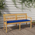 vidaXL Bancă Batavia cu pernă albastră, 150 cm, lemn masiv de tec vidaXL Bancă Batavia cu pernă albastră, 150 cm, lemn masiv de tec