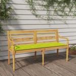 vidaXL Bancă Batavia cu pernă verde aprins, 150 cm, lemn masiv tec vidaXL Bancă Batavia cu pernă verde aprins, 150 cm, lemn masiv tec