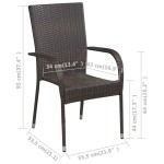 vidaXL Scaune de exterior stivuibile, 6 buc., maro, poliratan vidaXL Scaune de exterior stivuibile, 6 buc., maro, poliratan