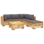 vidaXL Set mobilier grădină cu perne, 6 piese, lemn masiv de tec vidaXL Set mobilier grădină cu perne, 6 piese, lemn masiv de tec