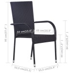 vidaXL Scaune de exterior stivuibile, 6 buc., negru, poliratan vidaXL Scaune de exterior stivuibile, 6 buc., negru, poliratan
