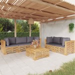vidaXL Set mobilier grădină cu perne, 6 piese, lemn masiv de tec vidaXL Set mobilier grădină cu perne, 6 piese, lemn masiv de tec