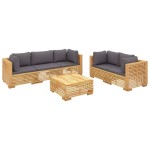vidaXL Set mobilier grădină cu perne, 6 piese, lemn masiv de tec vidaXL Set mobilier grădină cu perne, 6 piese, lemn masiv de tec