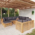 vidaXL Set mobilier grădină cu perne, 10 piese, lemn masiv de tec vidaXL Set mobilier grădină cu perne, 10 piese, lemn masiv de tec