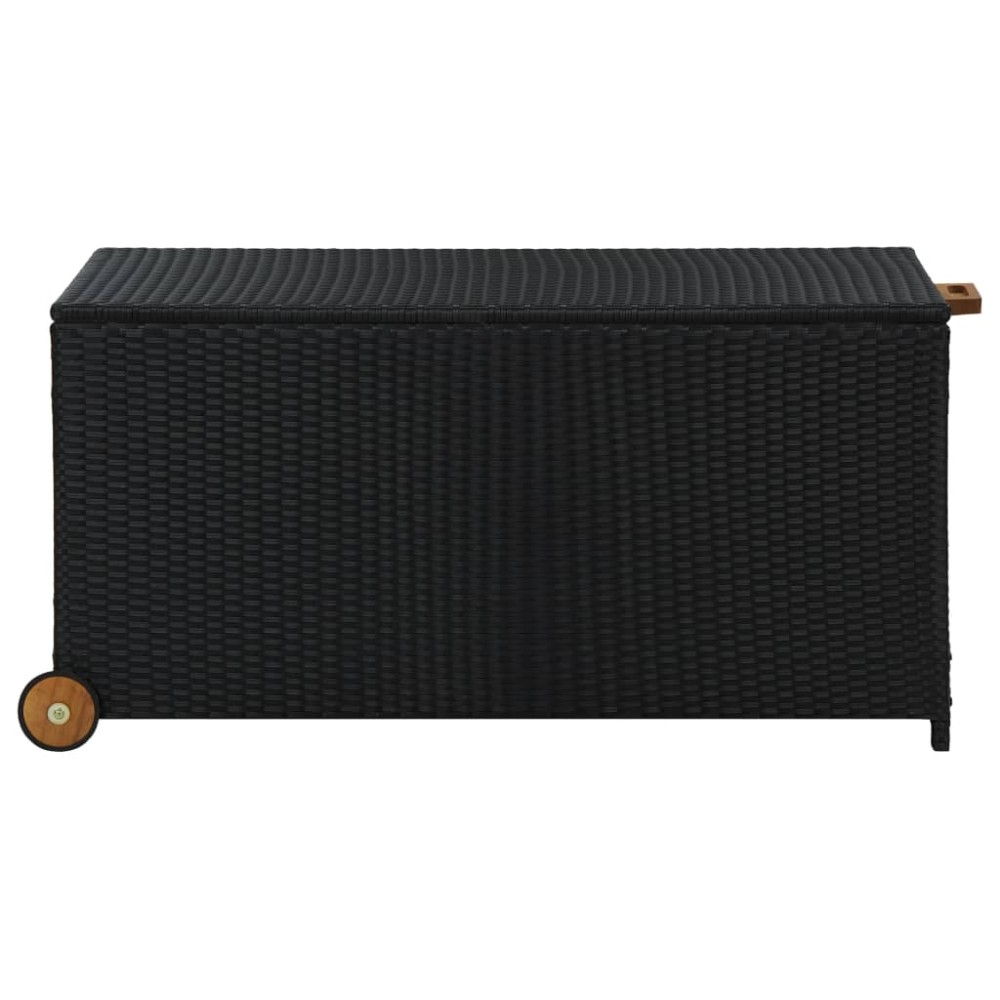vidaXL Ladă de depozitare de grădină, negru, 120x65x61 cm, poliratan
