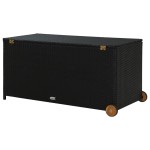 vidaXL Ladă de depozitare de grădină, negru, 120x65x61 cm, poliratan vidaXL Ladă de depozitare de grădină, negru, 120x65x61 cm, poliratan