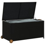 vidaXL Ladă de depozitare de grădină, negru, 120x65x61 cm, poliratan vidaXL Ladă de depozitare de grădină, negru, 120x65x61 cm, poliratan