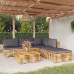 vidaXL Set mobilier grădină cu perne, 6 piese, lemn masiv de tec vidaXL Set mobilier grădină cu perne, 6 piese, lemn masiv de tec