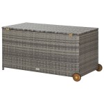 vidaXL Ladă depozitare grădină, gri deschis, 120x65x61 cm, poliratan vidaXL Ladă depozitare grădină, gri deschis, 120x65x61 cm, poliratan