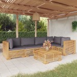 vidaXL Set mobilier grădină cu perne, 6 piese, lemn masiv de tec vidaXL Set mobilier grădină cu perne, 6 piese, lemn masiv de tec