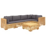 vidaXL Set mobilier grădină cu perne, 6 piese, lemn masiv de tec vidaXL Set mobilier grădină cu perne, 6 piese, lemn masiv de tec