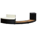 vidaXL Mobilier de împrejmuire spa, negru, poliratan și lemn de acacia vidaXL Mobilier de împrejmuire spa, negru, poliratan și lemn de acacia