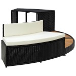 vidaXL Mobilier de împrejmuire spa, negru, poliratan și lemn de acacia vidaXL Mobilier de împrejmuire spa, negru, poliratan și lemn de acacia