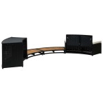 vidaXL Mobilier de împrejmuire spa, negru, poliratan și lemn de acacia vidaXL Mobilier de împrejmuire spa, negru, poliratan și lemn de acacia