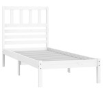 vidaXL Cadru de pat fără saltea, alb, 75x190 cm, lemn masiv de pin