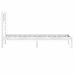 vidaXL Cadru de pat fără saltea, alb, 75x190 cm, lemn masiv de pin