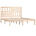 vidaXL Cadru de pat dublu, 135x190 cm, lemn masiv de pin