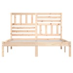 vidaXL Cadru de pat dublu, 135x190 cm, lemn masiv de pin