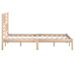 vidaXL Cadru de pat dublu, 135x190 cm, lemn masiv de pin