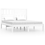 vidaXL Cadru de pat fără saltea, alb, 150x200 cm, lemn masiv pin vidaXL Cadru de pat fără saltea, alb, 150x200 cm, lemn masiv pin