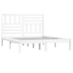 vidaXL Cadru de pat fără saltea, alb, 150x200 cm, lemn masiv pin vidaXL Cadru de pat fără saltea, alb, 150x200 cm, lemn masiv pin