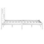 vidaXL Cadru de pat fără saltea, alb, 150x200 cm, lemn masiv pin vidaXL Cadru de pat fără saltea, alb, 150x200 cm, lemn masiv pin
