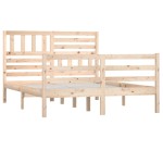 vidaXL Cadru de pat dublu, 135x190 cm, lemn masiv