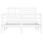 vidaXL Cadru de pat King Size, alb, 150x200 cm, lemn masiv vidaXL Cadru de pat King Size, alb, 150x200 cm, lemn masiv