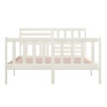 vidaXL Cadru de pat King Size, alb, 150x200 cm, lemn masiv vidaXL Cadru de pat King Size, alb, 150x200 cm, lemn masiv