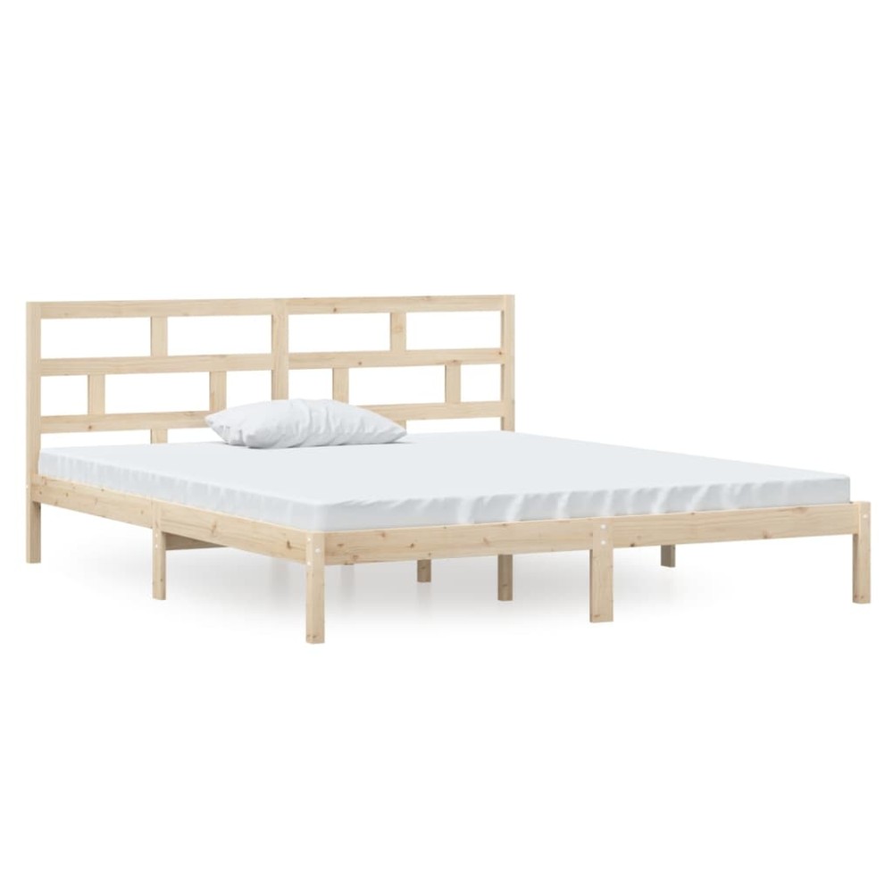 vidaXL Cadru de pat dublu, 135x190 cm, lemn masiv
